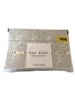 Rae Dunn Dancing Skeletons Gray White Twin Sheet Set Deep Mattress